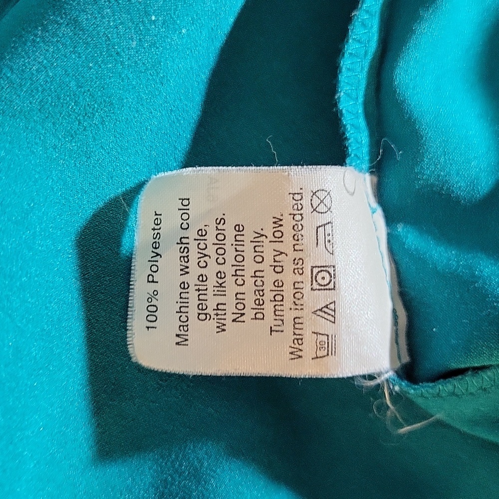 J Crew Womens Small Blouse Teal Pleated Neckline Keyhole Back Long Sleeve Flowy - Picture 4 of 8
